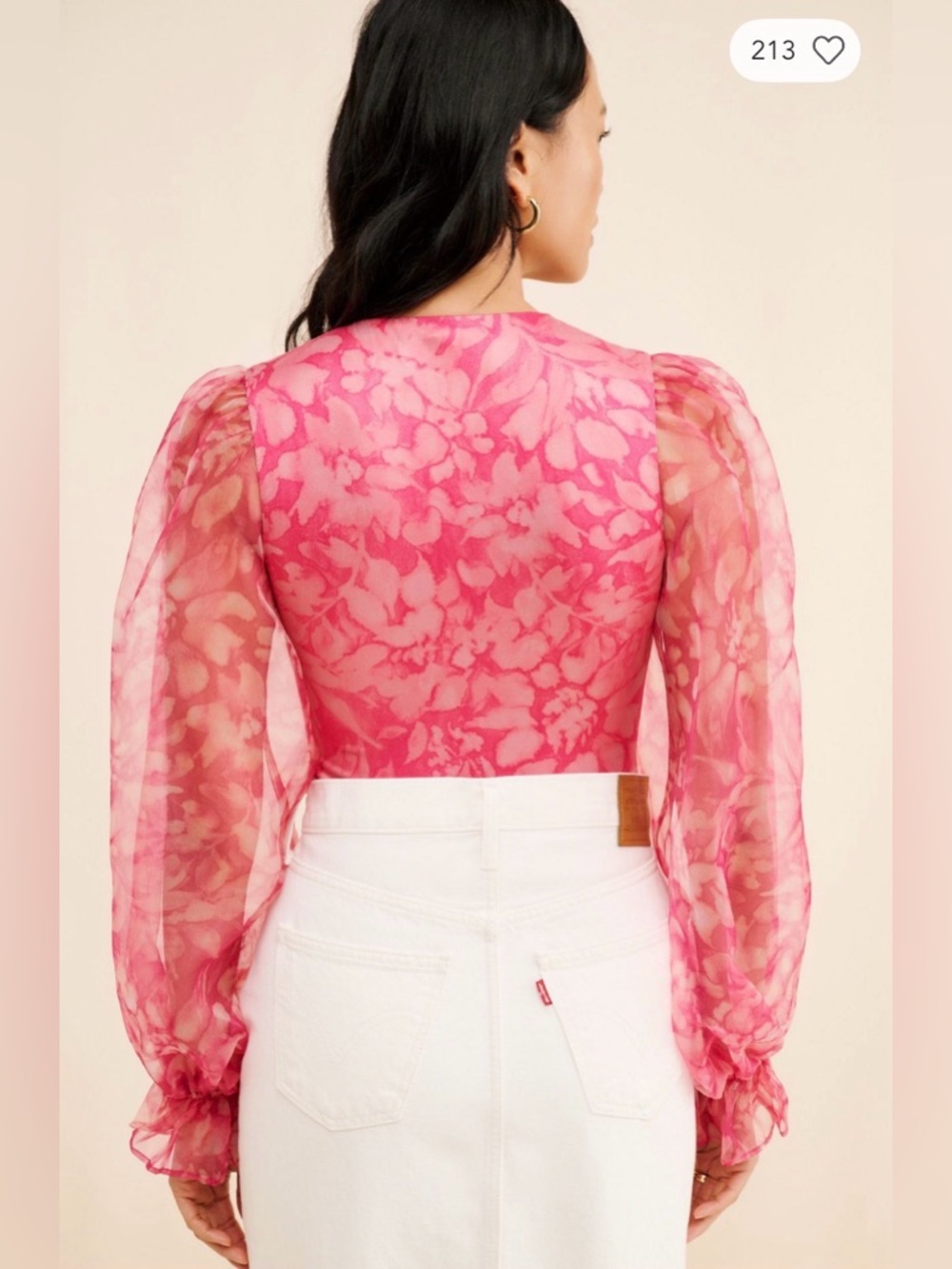 Hutch by Anthropologie V-Neck Puff Sleeve Bodysuit - Picture 2 of 9